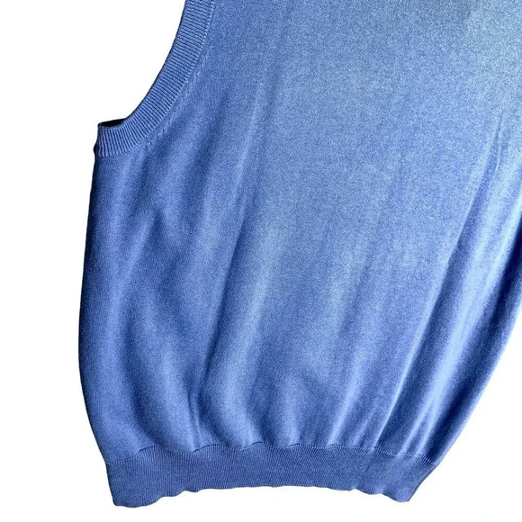 Saddlebred New Sleeveless Sweater Vest Golf Size M Pullover Cotton Blue Argyle - Picture 8 of 11